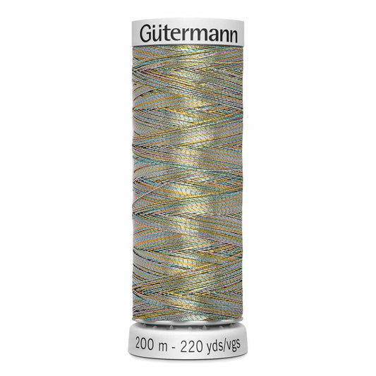 GÜTERMANN Dekor Metallic Thread 200 m Variegated Blue Sky - SKU 4010071