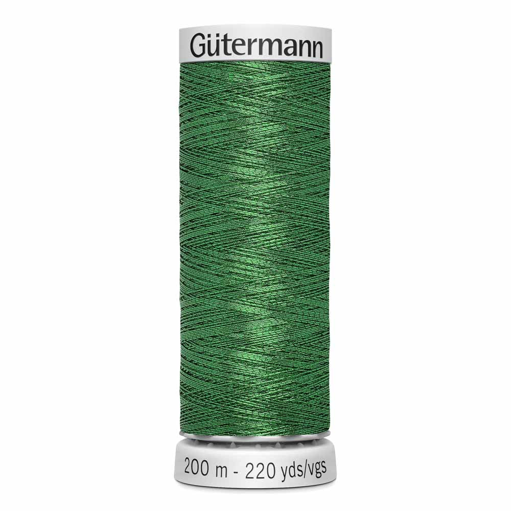 GÜTERMANN Dekor Metallic Thread 200 m Christmas Green - SKU 4010235
