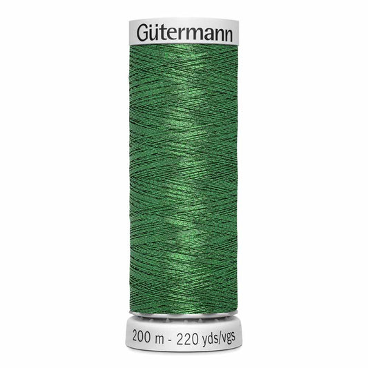 GÜTERMANN Dekor Metallic Thread 200 m Christmas Green - SKU 4010235