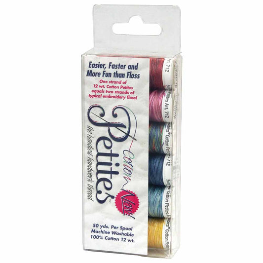 SULKY Cotton Petites 12 wt Thread Set 6 × 50 yd Most Popular Blendables Assortment