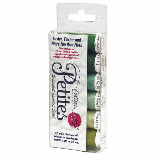 SULKY Cotton Petites 12 wt Thread Set 6 × 50 yd Greens Assortment