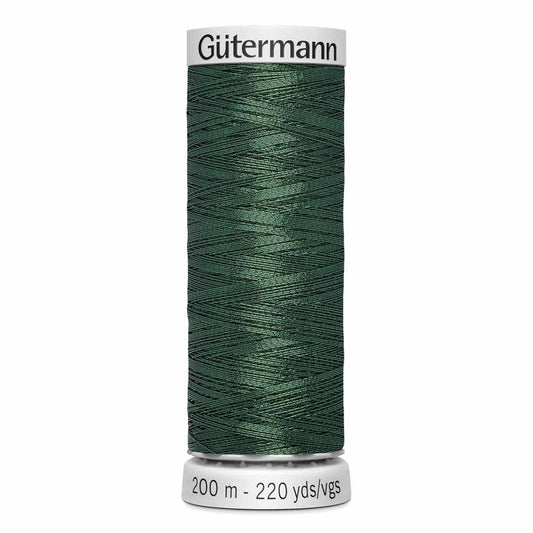 GÜTERMANN Dekor Metallic Thread, Dark Green, 200 m (219 yd)