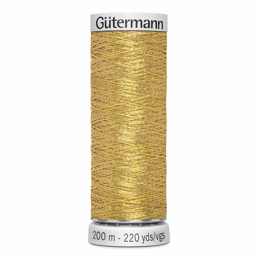 GÜTERMANN Dekor Metallic Thread, Gold, 200 m (219 yd), SKU 4019970