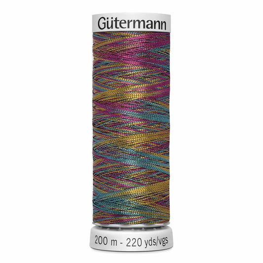 GÜTERMANN Dekor Metallic Thread, Variegated Medley, 200 m (219 yd)
