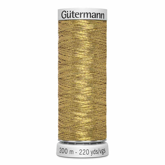 GÜTERMANN Dekor Metallic Thread, Gold, 200 m (219 yd), SKU 4019990