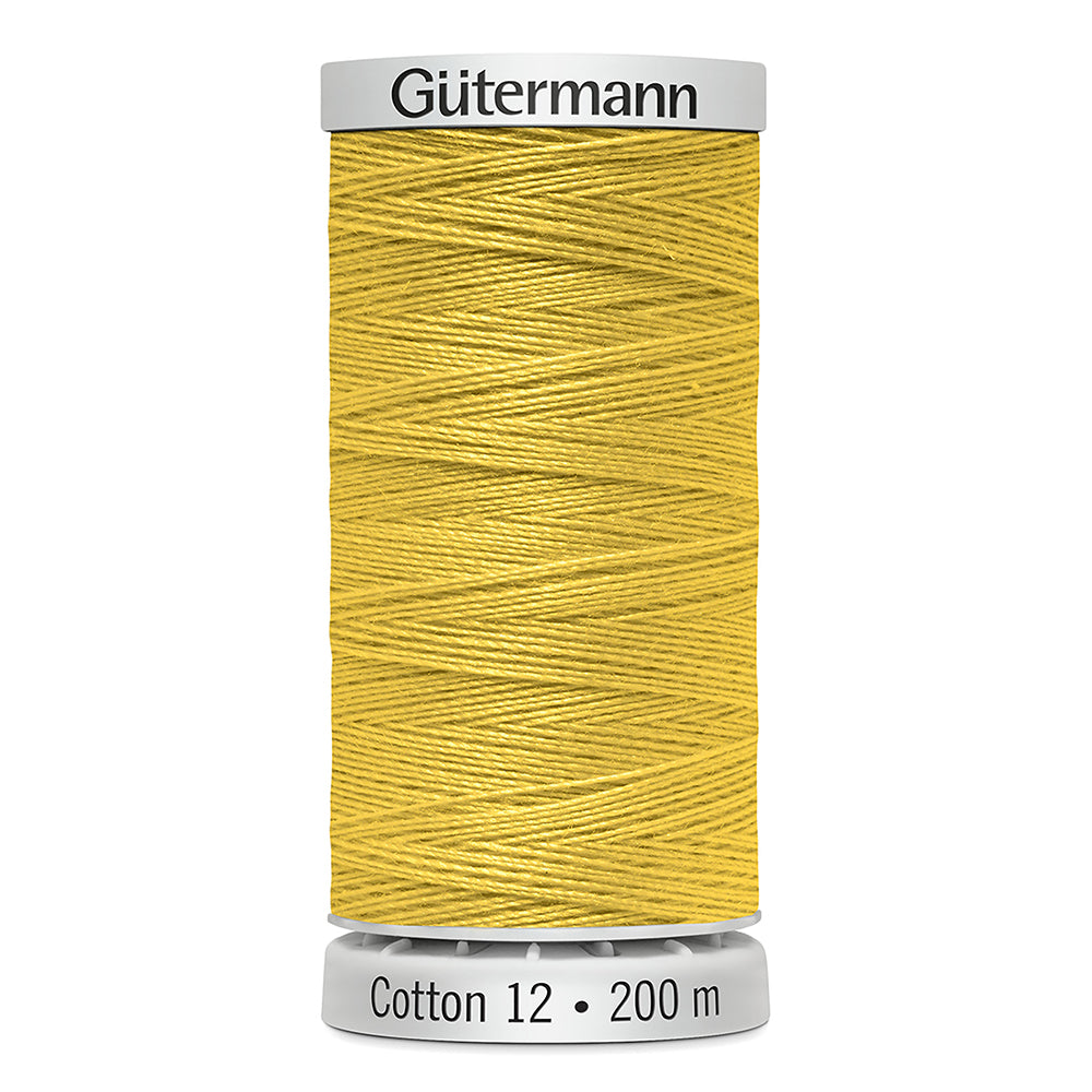 GÜTERMANN Cotton 12 Thread Mercerised Cotton 200 m Brite Yellow