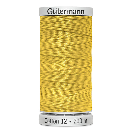 GÜTERMANN Cotton 12 Thread Mercerised Cotton 200 m Brite Yellow