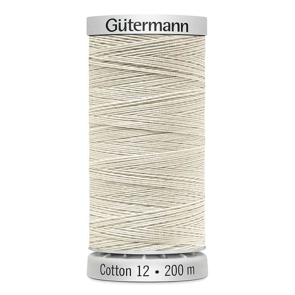 GÜTERMANN Cotton 12 Thread Mercerised Cotton 200 m Natural