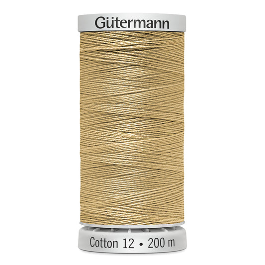 GÜTERMANN Cotton 12 Thread Mercerised Cotton 200 m Dark Tan