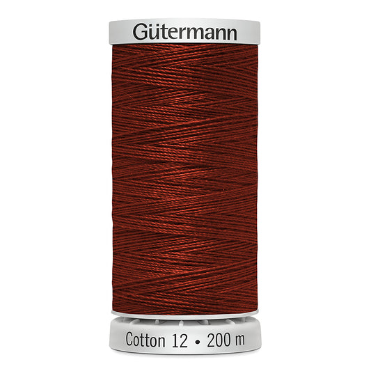 GÜTERMANN Cotton 12 Thread Mercerised Cotton 200 m Deep Red