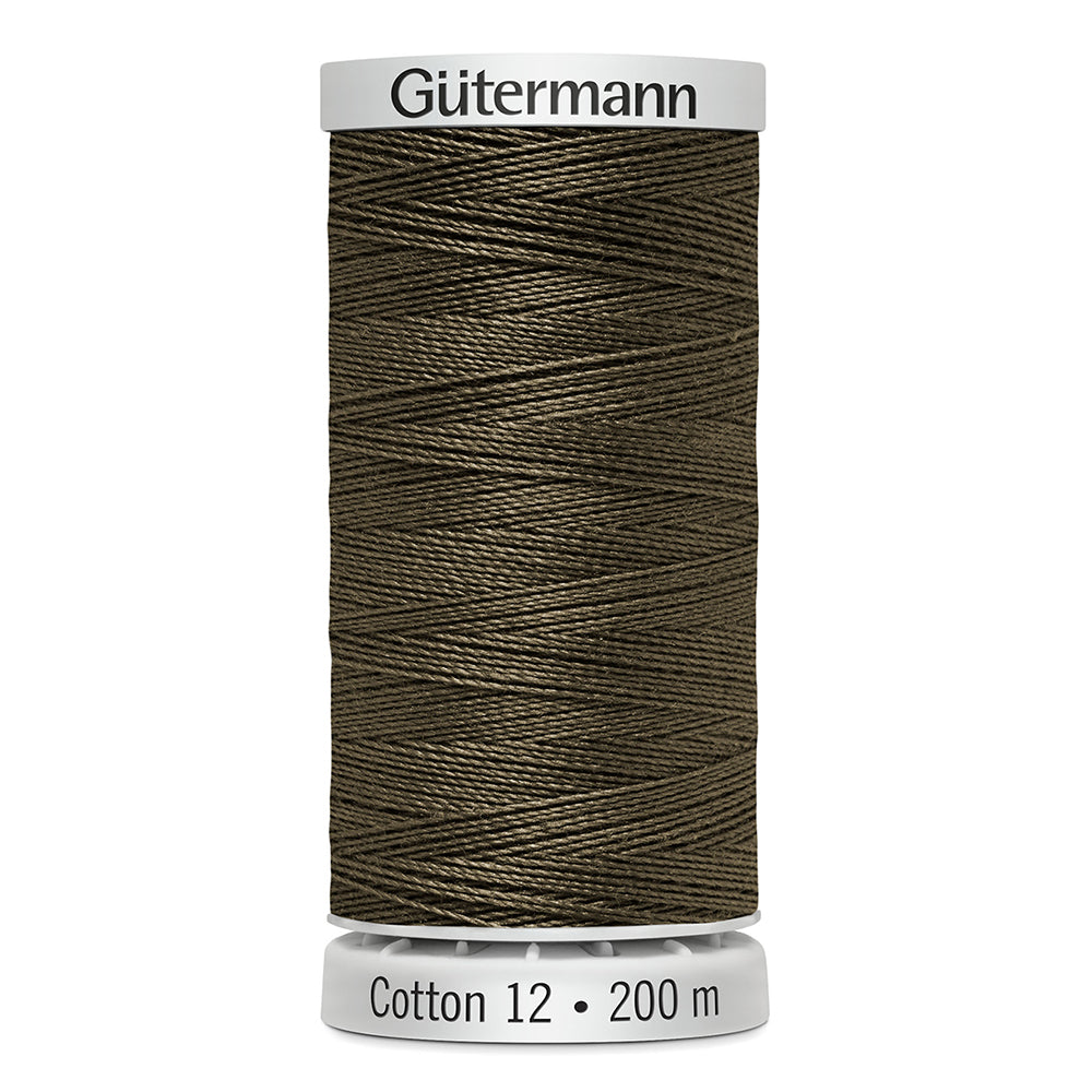 GÜTERMANN Cotton 12 Thread Mercerised Cotton 200 m Beige Brown (Col. 1180)