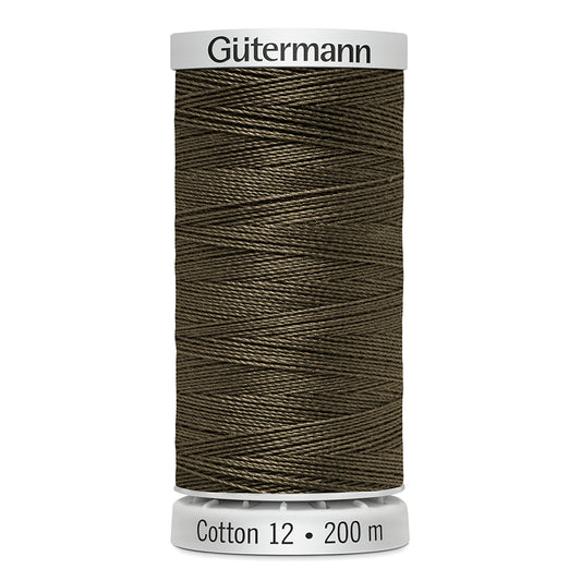 GÜTERMANN Cotton 12 Thread Mercerised Cotton 200 m Beige Brown (Col. 1180)