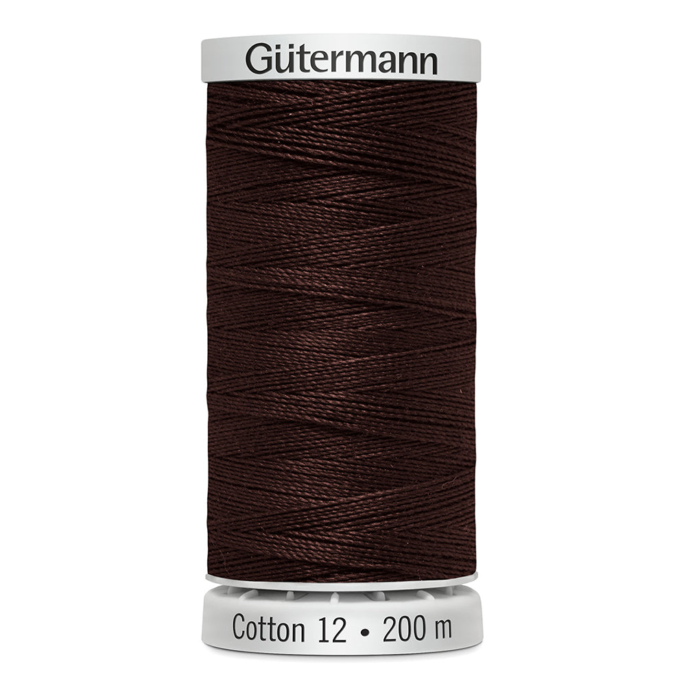 GÜTERMANN Cotton 12wt Mercerized Thread 200m Coffee
