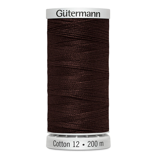 GÜTERMANN Cotton 12wt Mercerized Thread 200m Coffee