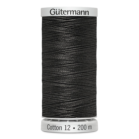 GÜTERMANN Cotton 12wt Mercerized Thread 200m Dark Brown