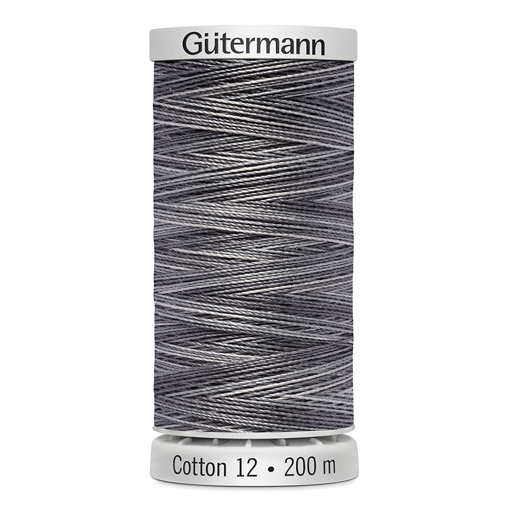 GÜTERMANN Cotton 12wt Mercerized Thread 200m Multi Grey (Colour 4028)