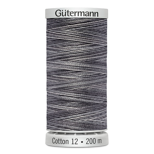 GÜTERMANN Cotton 12wt Mercerized Thread 200m Multi Grey (Colour 4028)