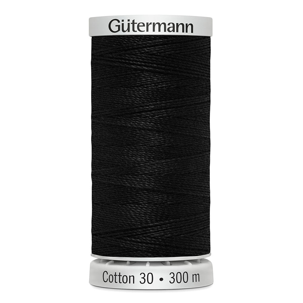 GÜTERMANN Cotton 30 Thread 30 wt 300 m (328 yd) - Black - 1 Spool