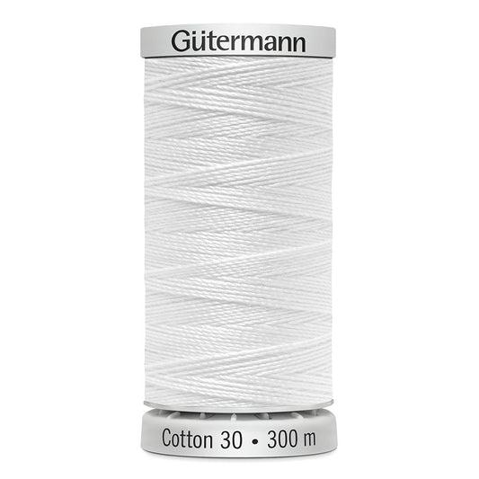 GÜTERMANN Cotton 30 Thread 30 wt 300 m (328 yd) - White - 1 Spool