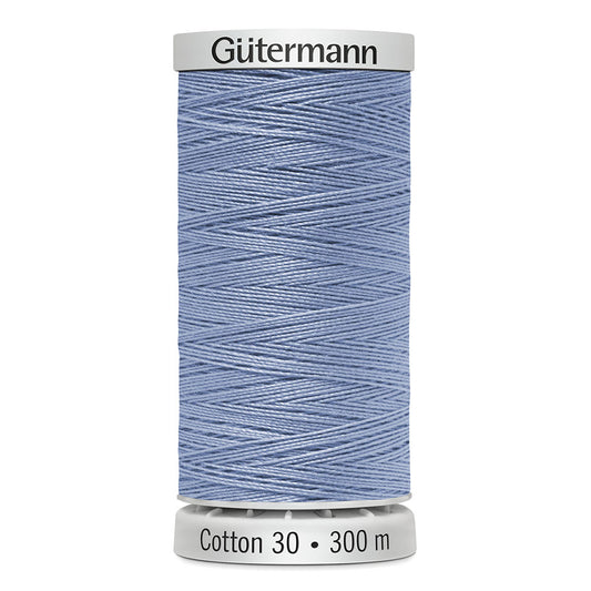 GÜTERMANN Cotton 30 Thread 30 wt 300 m (328 yd) - Colour 1292 (Blue) - 1 Spool