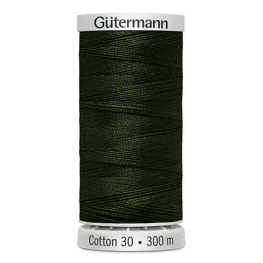 GÜTERMANN Cotton 30 Mercerized Cotton Thread 300 m Deep Forest Green