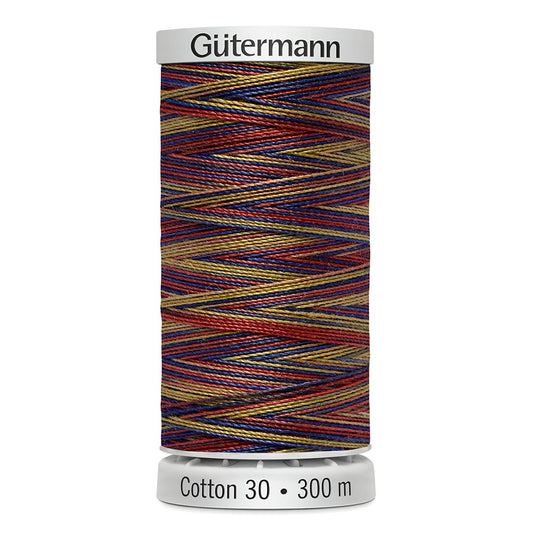 GÜTERMANN Cotton 30wt Thread 300m, Colour 4108 Multi