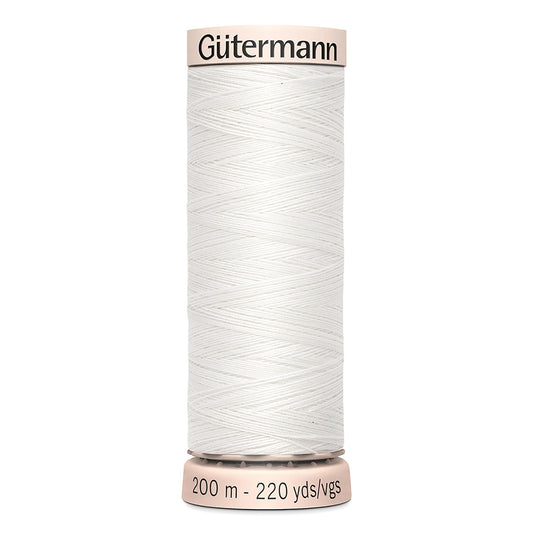 GÜTERMANN Cotton 60 wt thread, White, 200 m (219 yd)