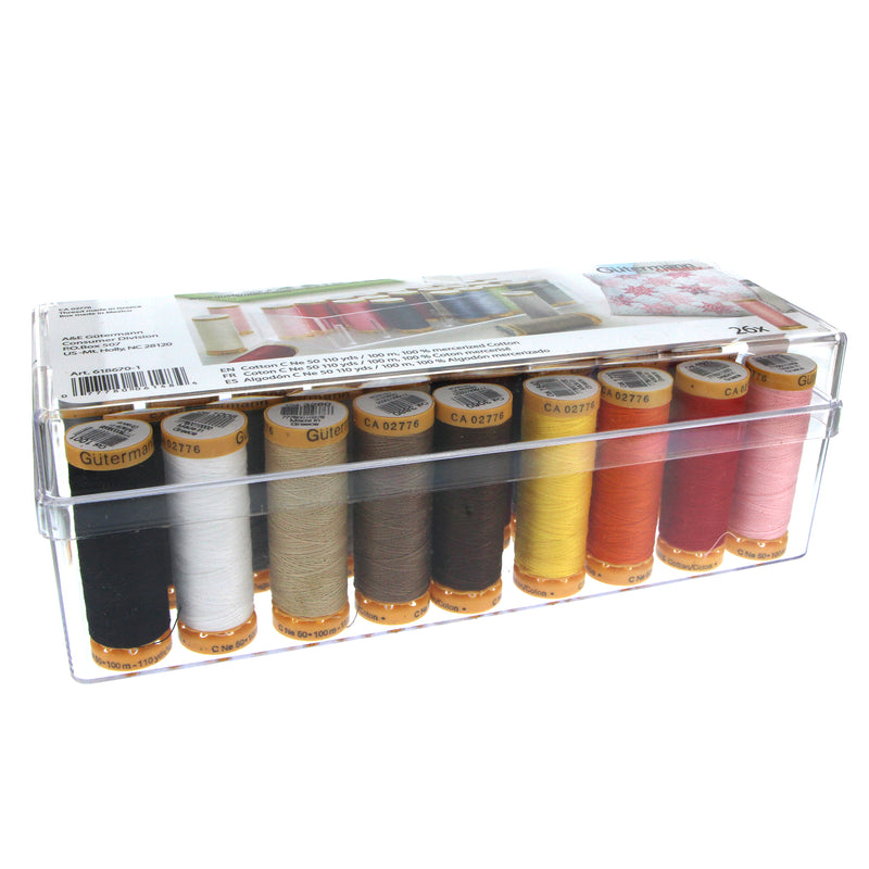 GÜTERMANN 26 pc 100% Cotton 100m Thread Set with Storage Box