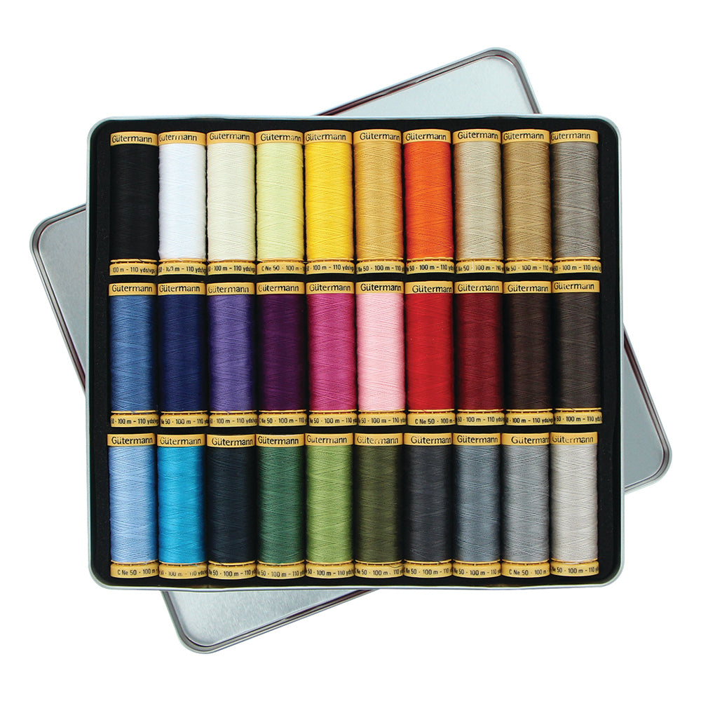 GÜTERMANN Nostalgia Box 50wt Cotton Thread 100m - 30 Shades
