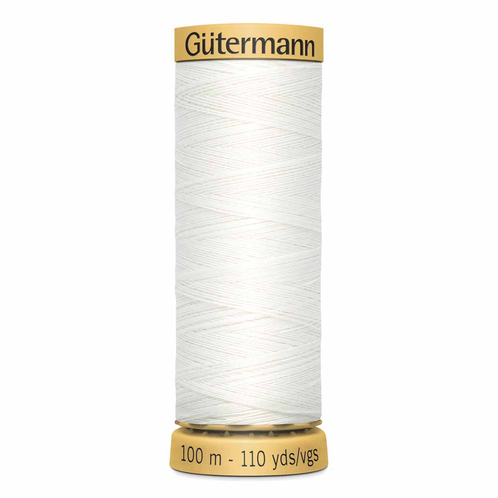 GÜTERMANN Cotton 50wt Thread 100m - Nu White