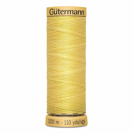 GÜTERMANN Cotton 50 wt thread, Yellow, 100 m (109 yd)