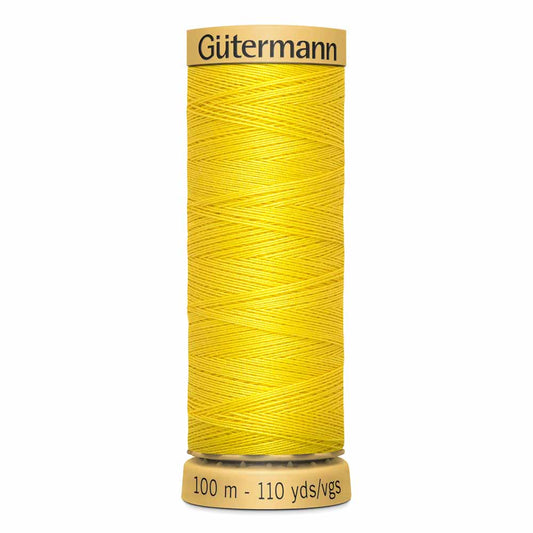 GÜTERMANN Cotton 50 wt thread, Bright Yellow, 100 m (109 yd)