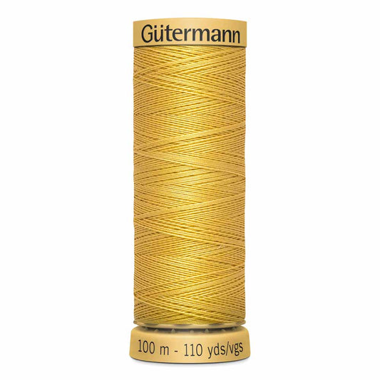 GÜTERMANN Cotton 50 wt thread, Dark Yellow, 100 m (109 yd)