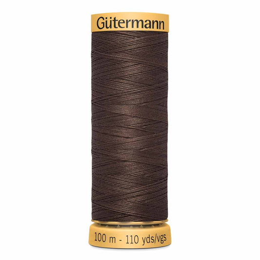 GÜTERMANN Cotton 50 wt thread, Walnut, 100 m (109 yd)