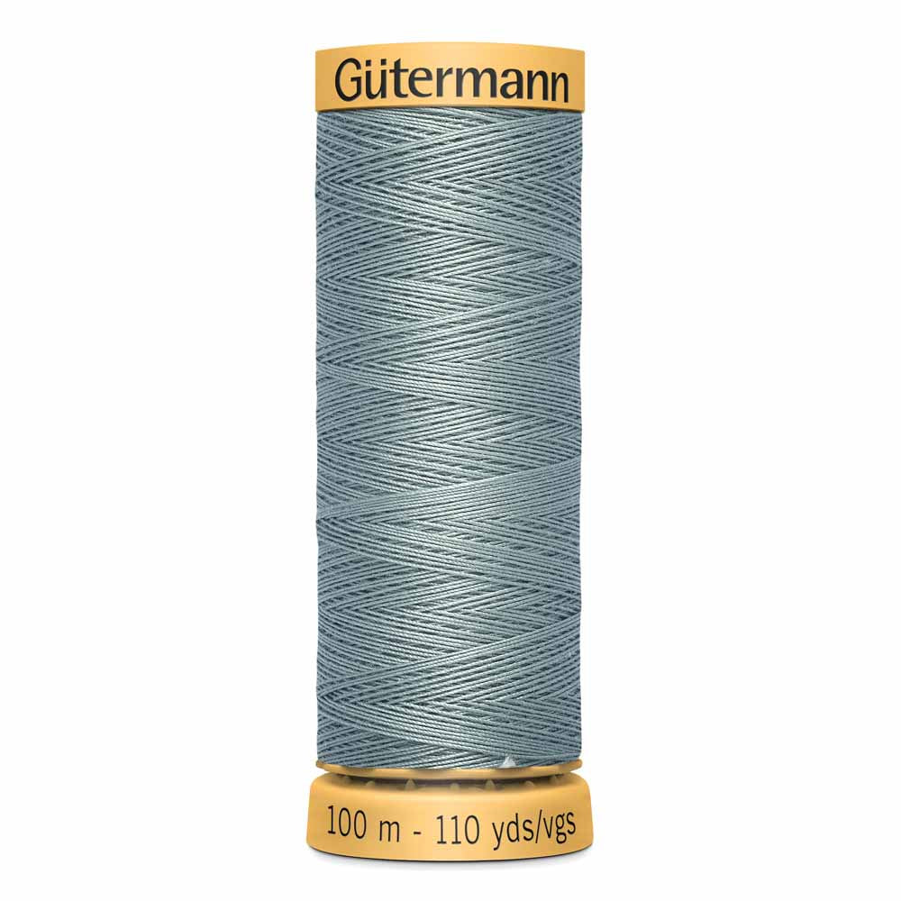 GÜTERMANN Natural Cotton Thread C Ne 50 100 m (109 yd) - Solid Silver Sage 7580
