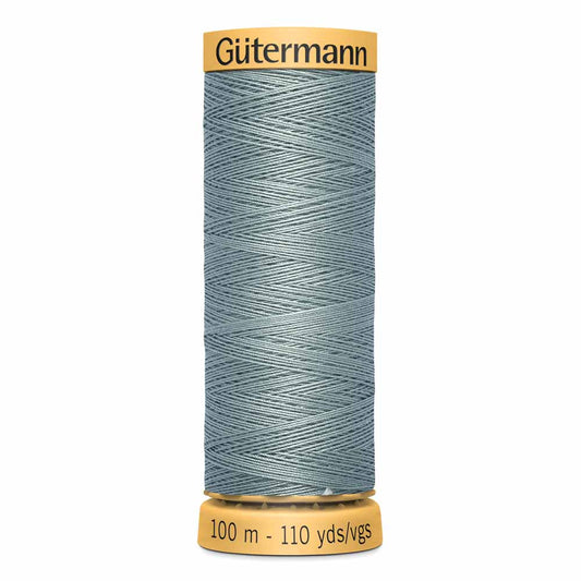 GÜTERMANN Natural Cotton Thread C Ne 50 100 m (109 yd) - Solid Silver Sage 7580