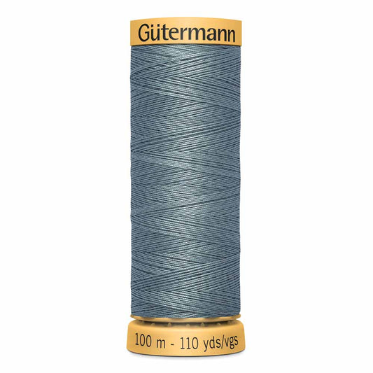 GÜTERMANN Natural Cotton Thread C Ne 50 100 m (109 yd) - Solid Light Slate 7600