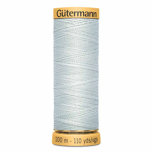 GÜTERMANN Natural Cotton Thread C Ne 50 100 m (109 yd) - Solid Silver Green 7670