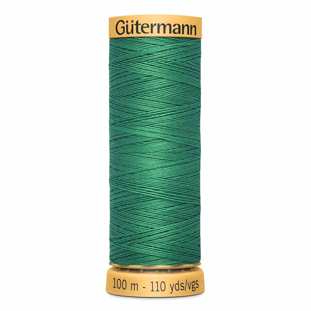 GÜTERMANN Natural Cotton Thread C Ne 50 100 m (109 yd) - Solid Green Bead 7830