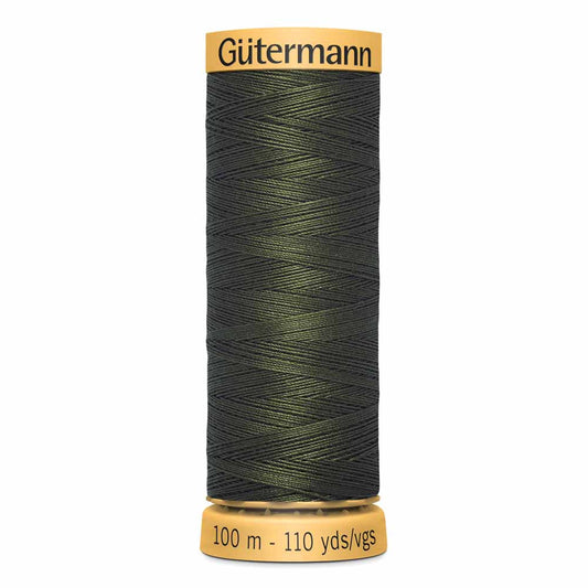 GÜTERMANN Cotton 50 Sewing Thread 50 wt 100 m (109 yd) - Black Olive