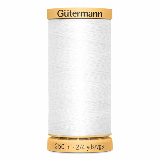 GÜTERMANN Natural Cotton 50wt Thread 250 M - White