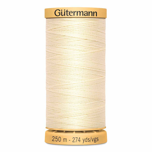 GÜTERMANN Mercerized Cotton Thread 50Wt 250 m (273 yd) - Ivory