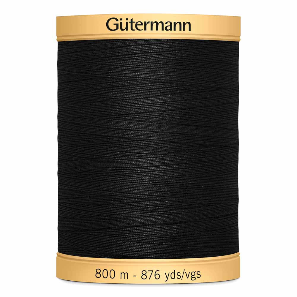 GÜTERMANN Cotton 50wt Thread 800m - Black