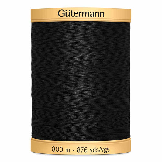GÜTERMANN Cotton 50wt Thread 800m - Black
