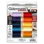 GÜTERMANN Sew-All Polyester Thread Set 100 m (109 yd), 12 Primary Colours
