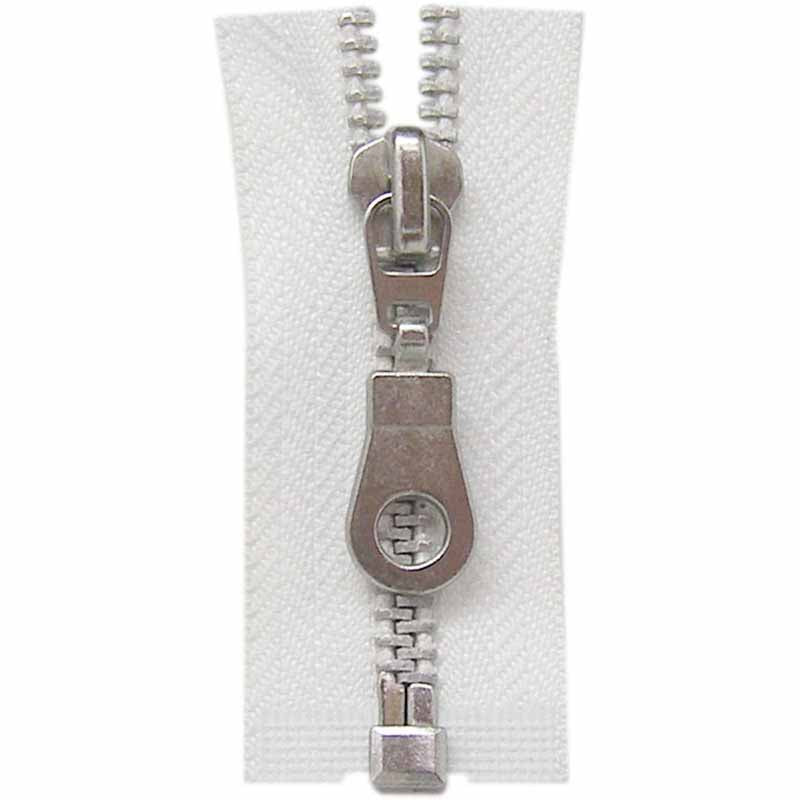 COSTUMAKERS 60 cm (24 in) Outerwear One-Way Separating Zipper – White