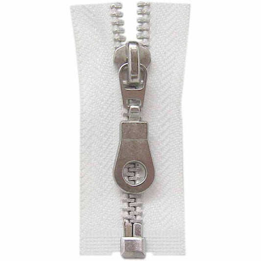 COSTUMAKERS 60 cm (24 in) Outerwear One-Way Separating Zipper – White