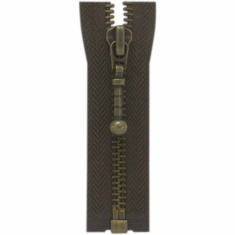 COSTUMAKERS 60 cm (24 in) Outerwear One-Way Separating Zipper – Sept. Brown