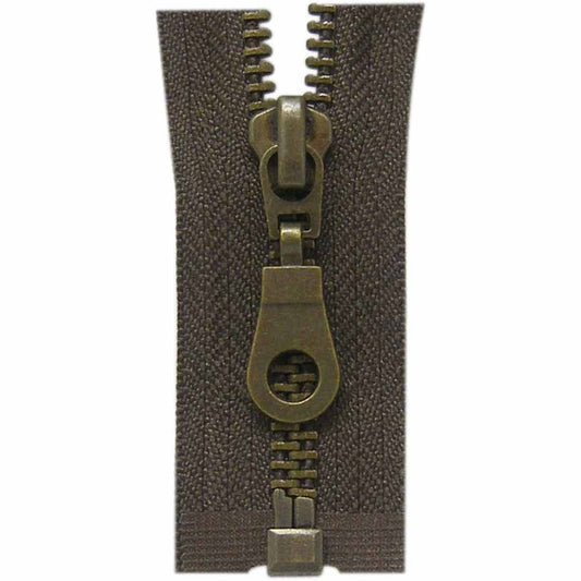 COSTUMAKERS 55 cm (22 in) Outerwear One-Way Separating Zipper – Sept. Brown