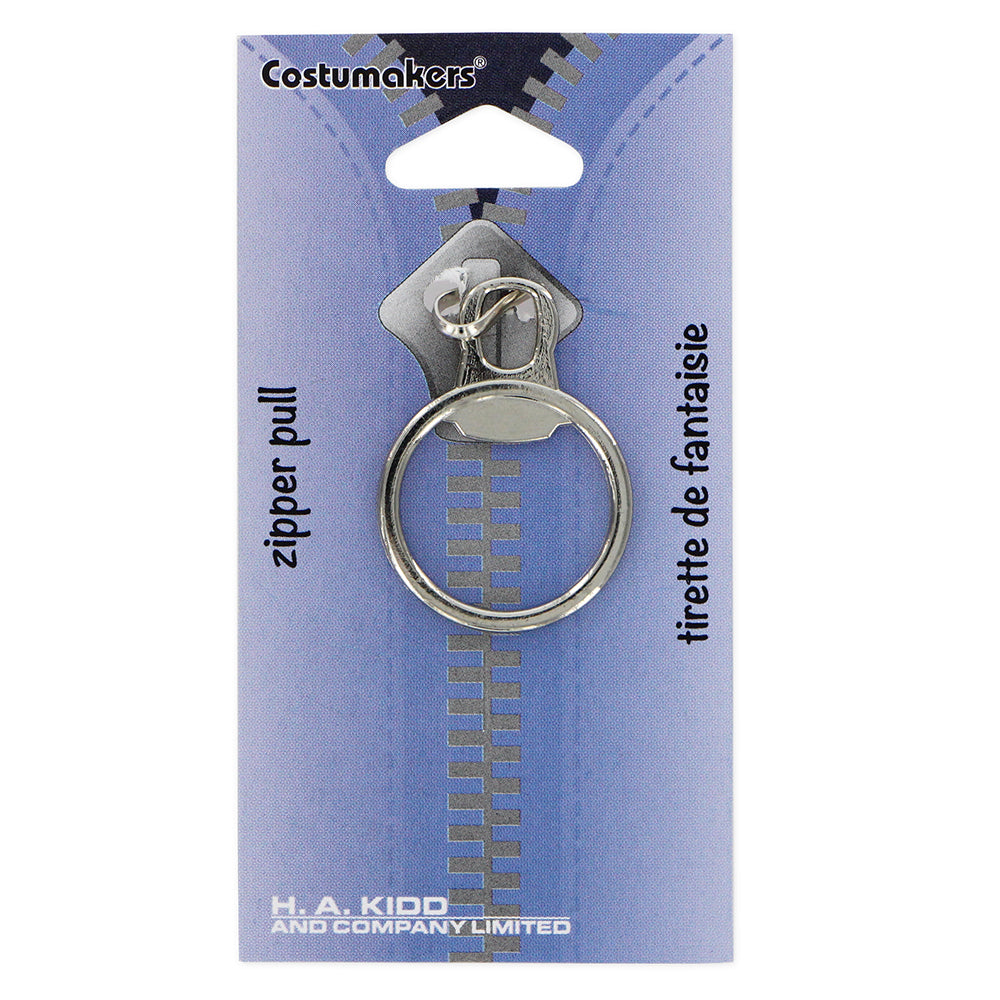COSTUMAKERS Ring Zipper Pull with Hook – Silver